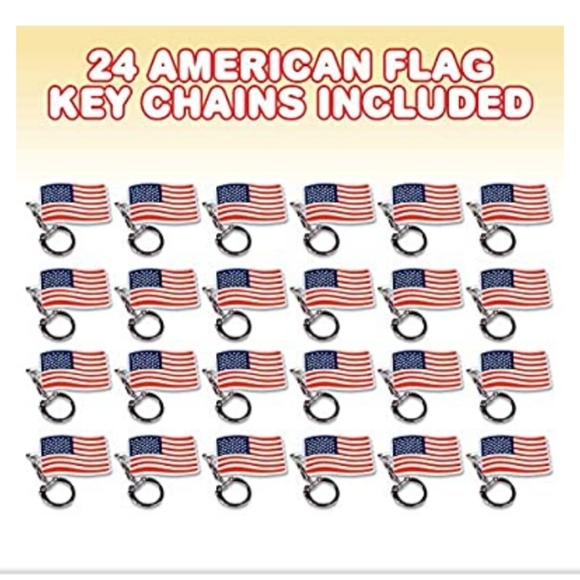 24 American Flag Keychains NWT - Picture 2 of 3